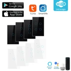 Умный сенсорный выключатель Tuya, Wi-Fi, без нейтрального провода, для умного дома, 134 клавиши, переключатель света, 100-250 В переменного тока, поддержка AlexaGoogle Home