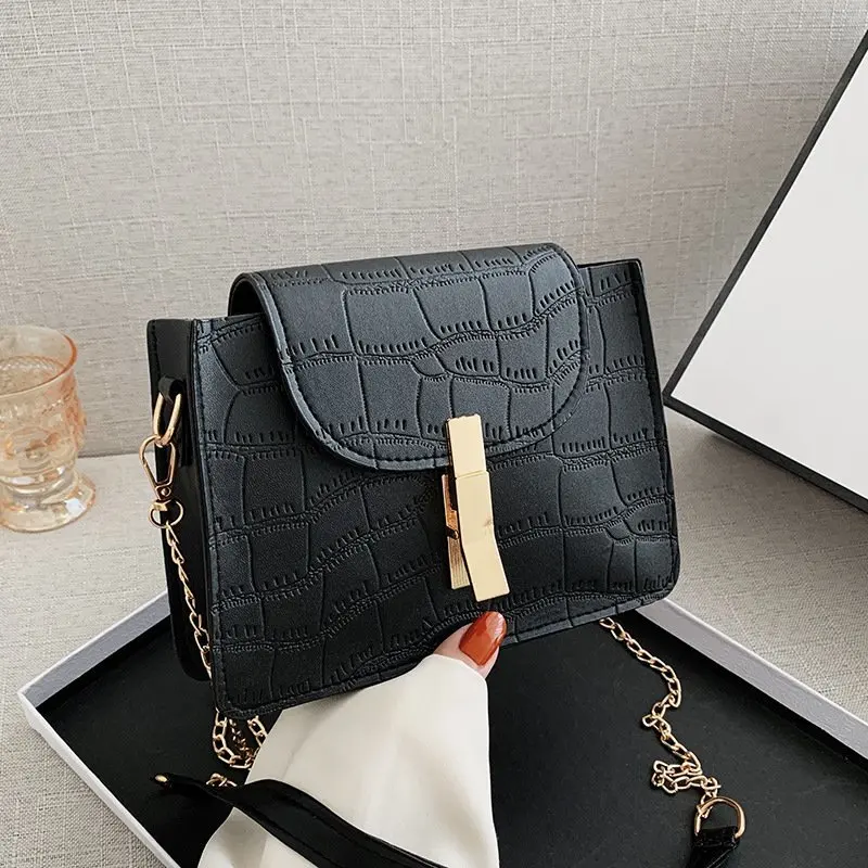 

Women's Bag 2022 New Large-capacity Fashion Stone Pattern Chain Shoulder Bag Simple and Versatile Messenger Bag