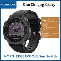 north edge men solar power digital watch compass outdoor sport watches waterproof 50m alarm countdown stopwatch smart watch