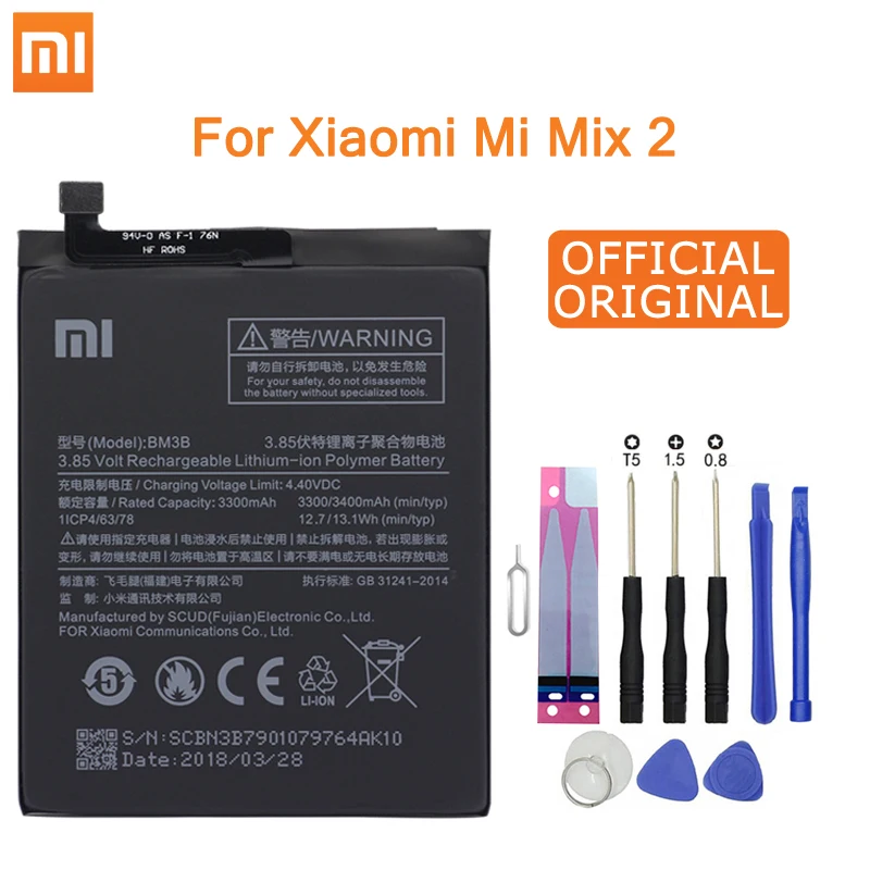 Сменный аккумулятор для телефона Xiao mi BM3B для Xiao mi x 2/mi x 2S 3300 мАч, аккумуляторы для телефонов большой емкости, Бесплатные инструменты