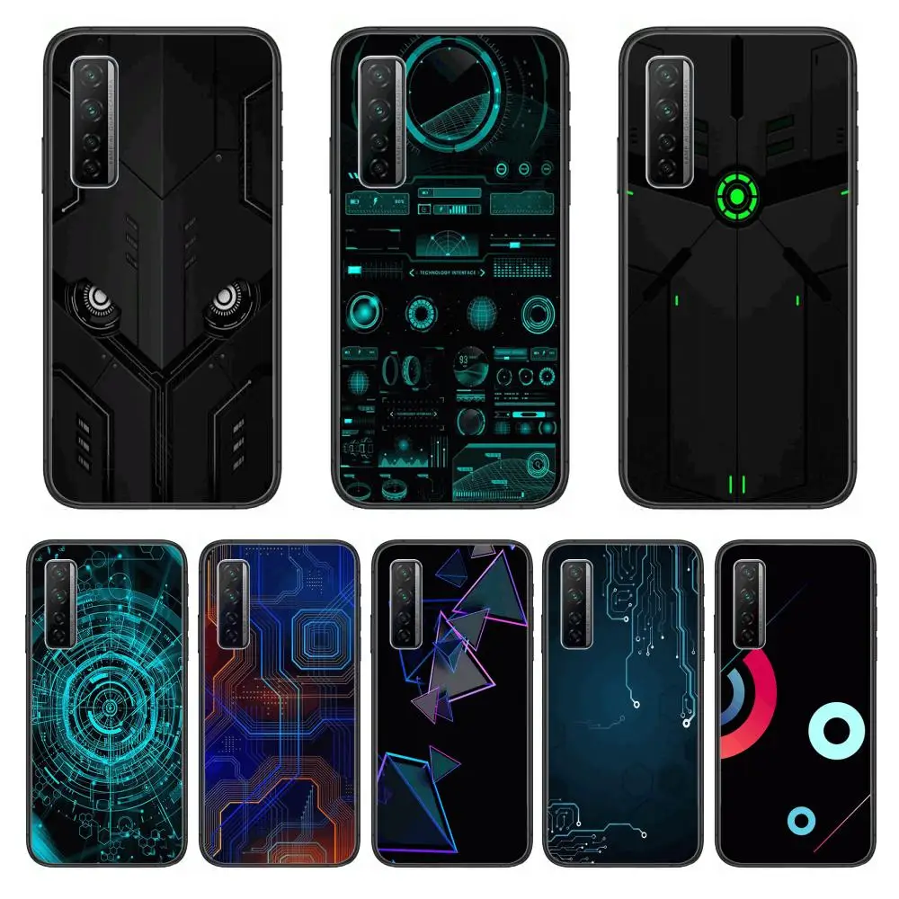 Технологический чехол для телефона Huawei Nova 2 3 4 5 6 7 8 SE i E Pro Lite черный футляр с