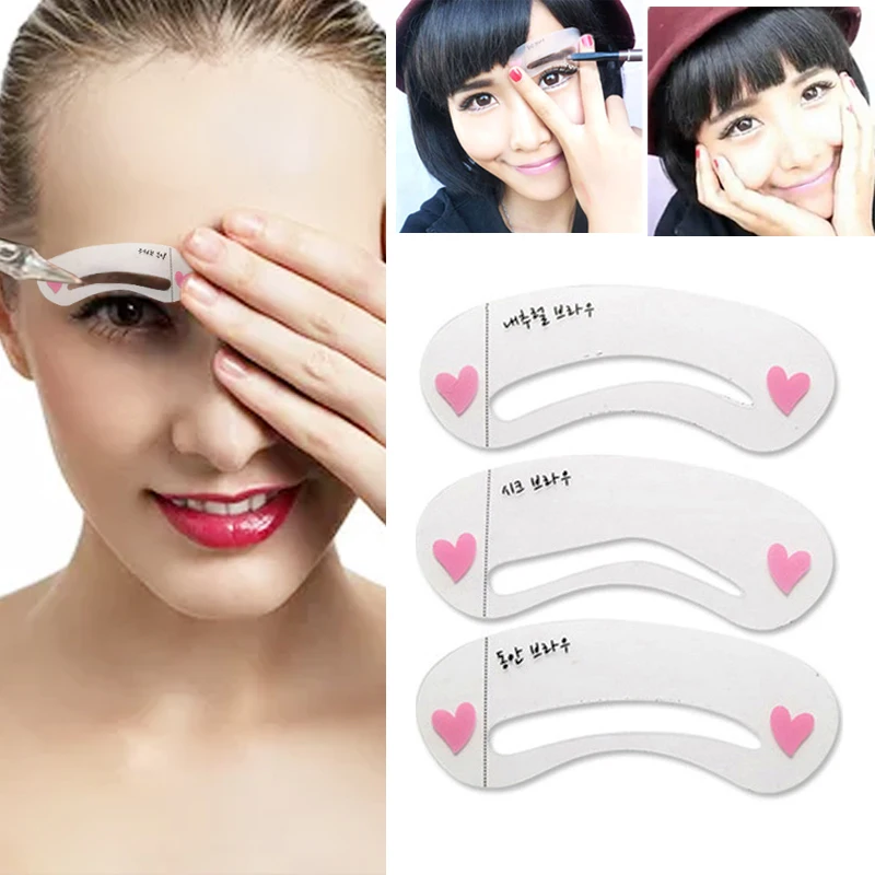 3 стиля/набор трафареты для ухода за бровями|Средства роста бровей| |