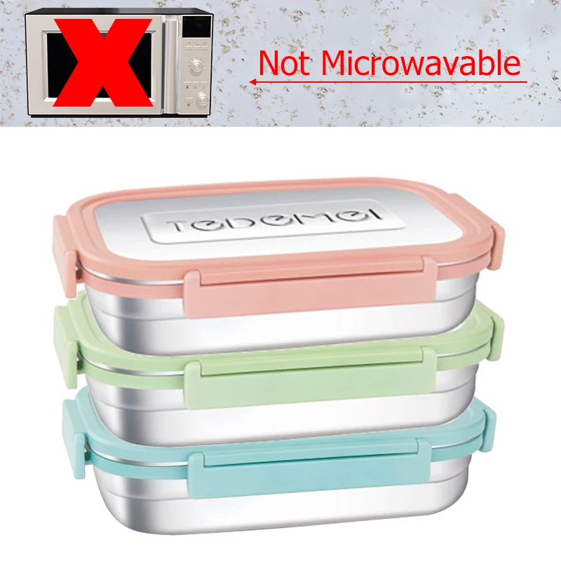 2 или 1 шт. Ланч-бокс из нержавеющей стали бэнто-бокс контейнер для фруктов закусок