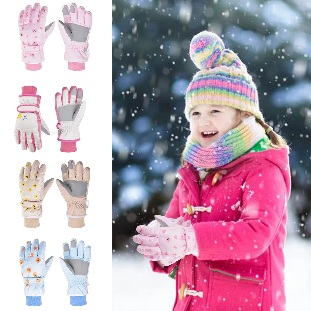 

Winter Snow Gloves Kids Ski Winter Gloves for Boys Girls Waterproof Non-slip Outdoor Sports Mittens