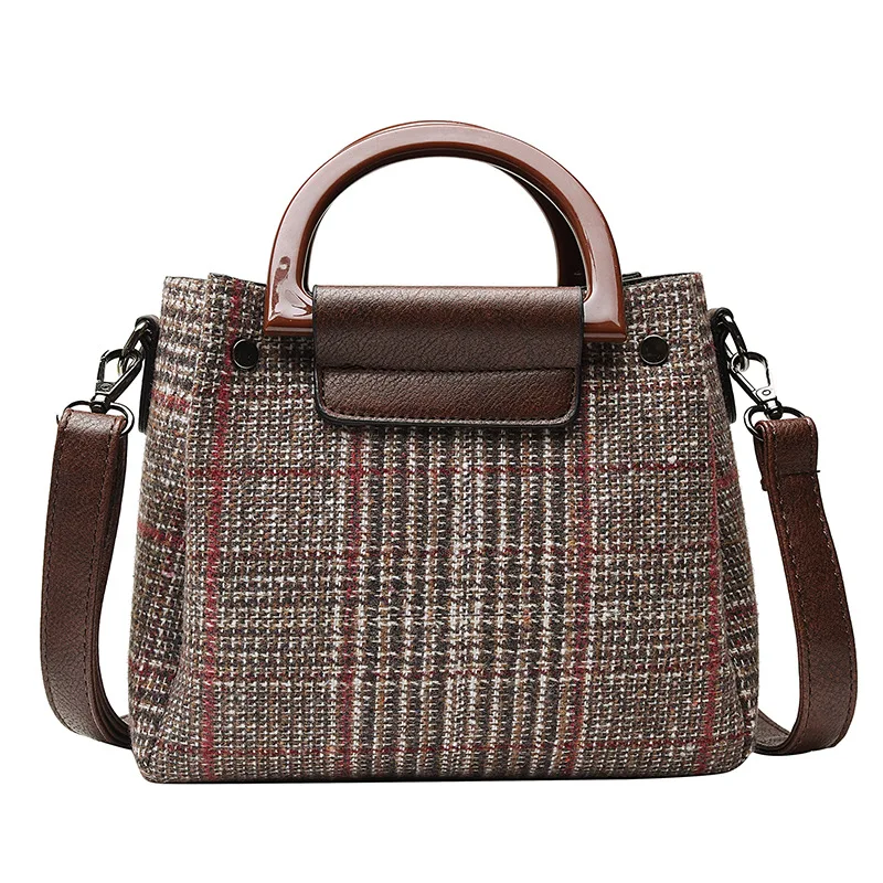 

2021 New Tide Crossbody Bag Simple Tartan Bag Shoulder Oblique Handheld Women's Crossbody Bag