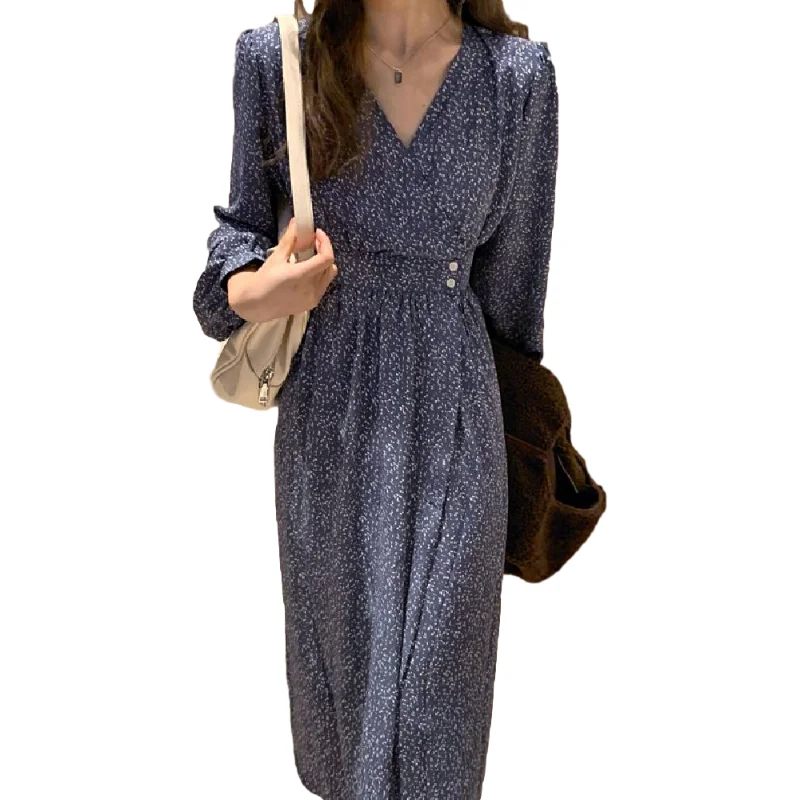 

S-Xl New New Spring Dress Girls Boho Solid Female Vintage Dress Party Oversize Long Sleeve Women Dresses Robe Vestido