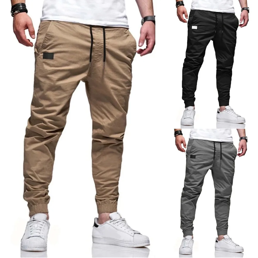 

Jogger Sweatpants Track Pants Men Slim Fit Workout Trousers Male Multi-pocket Casual Skinny Pants Men's Zipper Design Sportswear