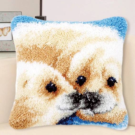 Cross Pillows Embroidery Package Pillow Kids Holiday Handmade Animal Series Cartoon DIY Dolphin Lion Latch Hook Kits Diy | Дом и сад
