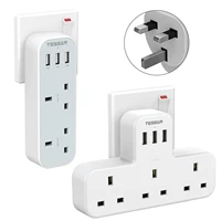 tessan white usb socket power strip with 3 ac outlets and 3 usb ports 6 in 1 uk smart plug socket aapter for smartphone tablet
