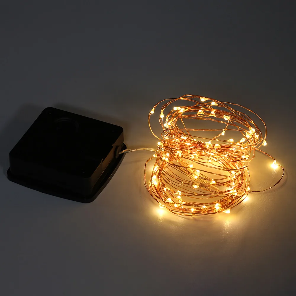 5M 50 LED осветительные струны на открытом воздухе солнечных батареях медный провод