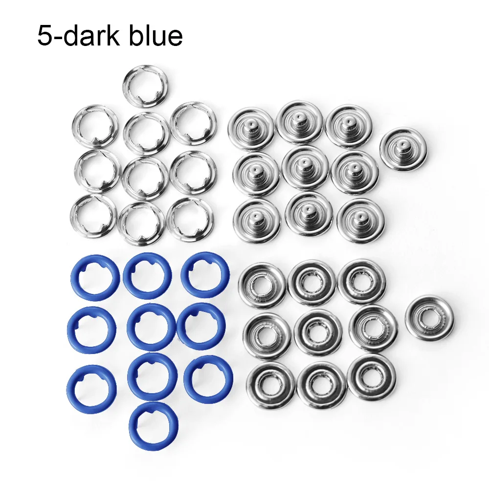 Dark blue 40 шт. Diy скрапбукинг Швейные аксессуары металлические пятиконечные застежки-пряжки кнопки оснастки куклы Одежда Пальто аксессуары - Цвет: Dark blue