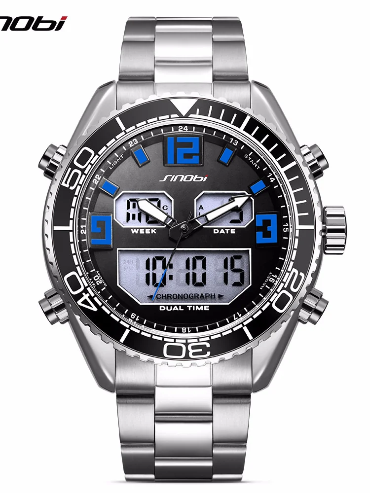 

Time Nord Sinobi Sports Table Digital Quartz LED Electronic Waterproof Military Time Date Watch