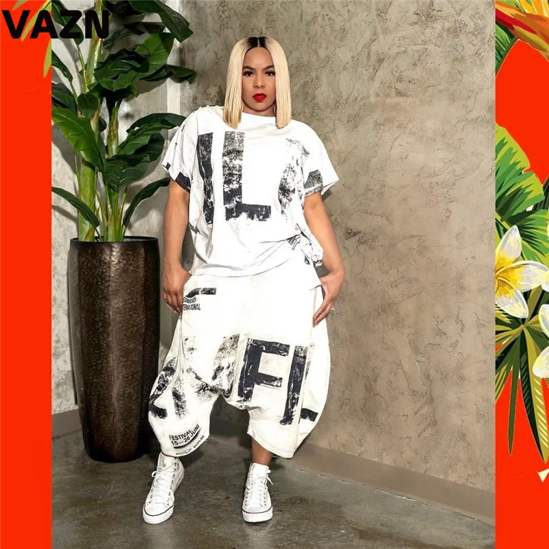 VAZN 2020 в стиле хип хоп уличный с О образным вырезом из двух частей комплект чернил