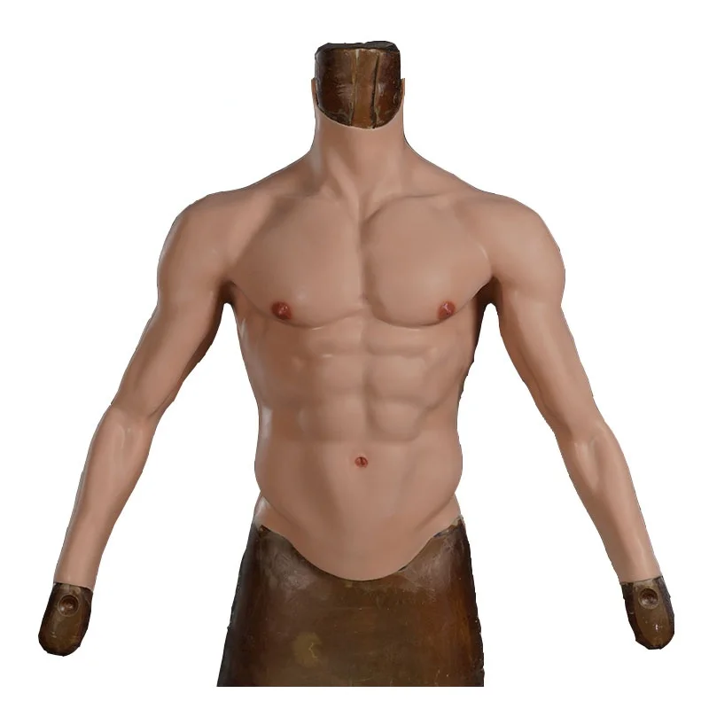 Realistic Silicone Fake Muscle Suit with Arm Men's Role Playing Belly Man Artificial Fake Pectoral Upper Pectoral Muscle