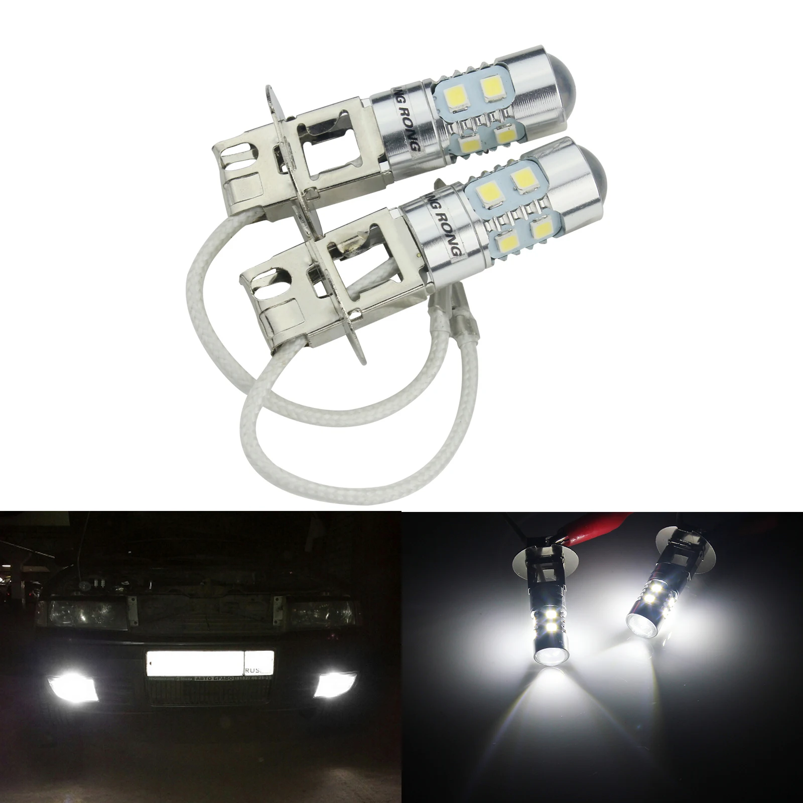 ANGRONG 2x H3 453 10 SMD светодиодный проектор дневные ходовые огни фары