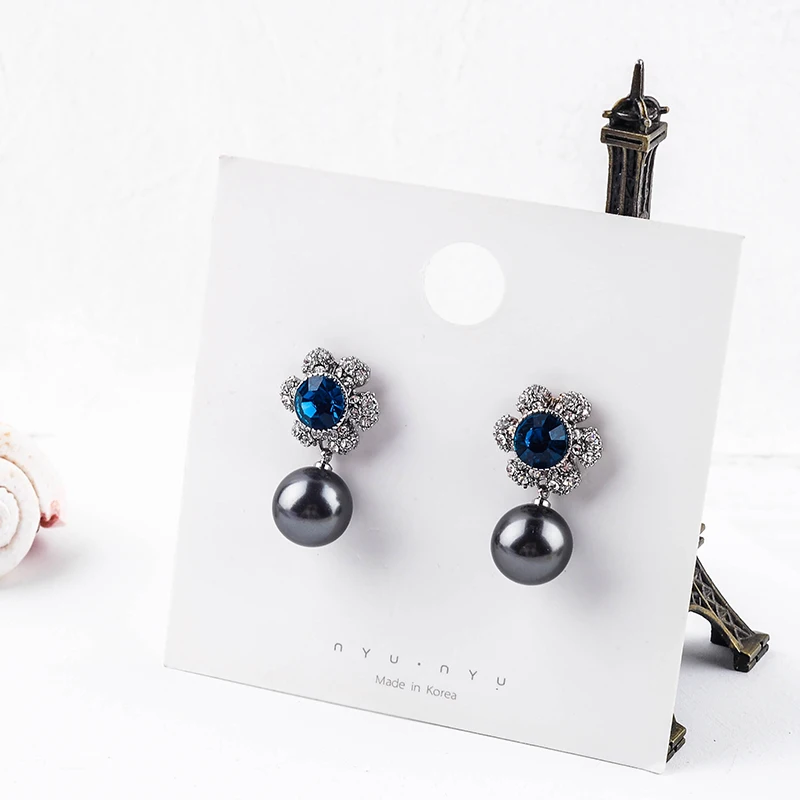 Серьги подвески женские с акриловыми жемчужинами изысканные Висячие Ювелирные