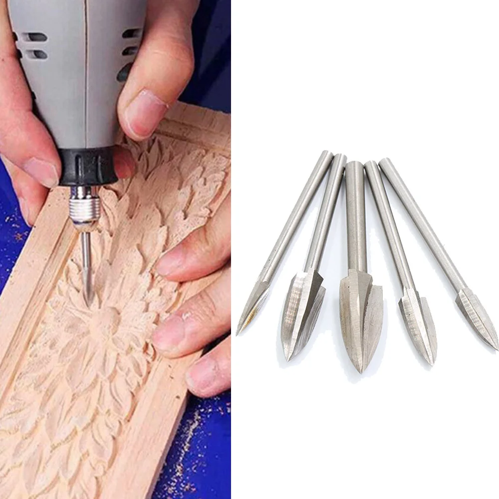 

5PCS/Set Wood Carving Tools Carving And Engraving Drill Bit Milling Cutter Carving Root Tools Power Tools