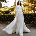 Женское свадебное платье It's yiiya, белое шифоновое платье-трапеция до пола цвета слоновой кости на пуговицах с открытой спиной и шлейфом на лето 2022