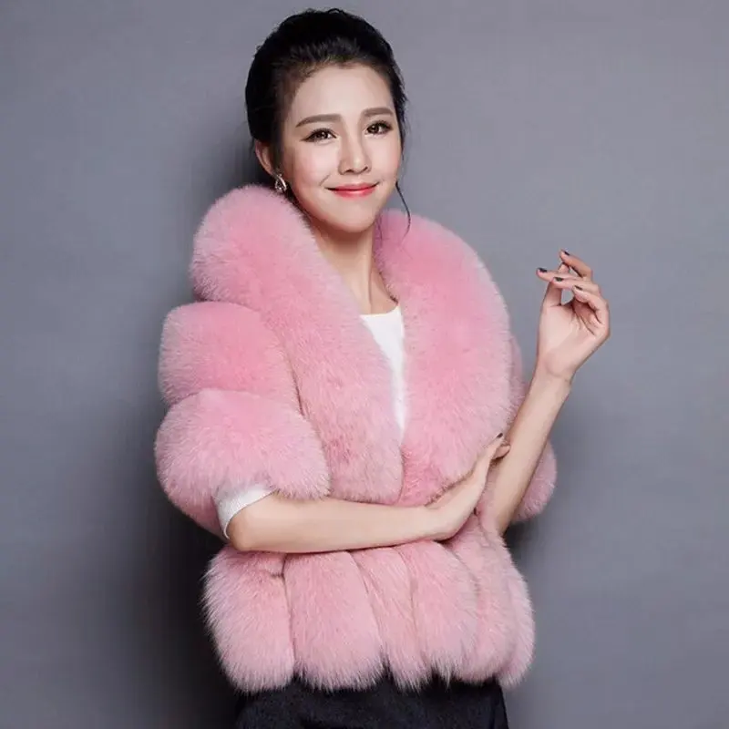 201909 новая осенне зимняя накидка из искусственного лисьего меха свадебное платье