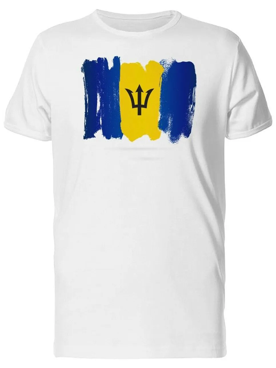 Гранж акварель флаг Барбадоса Мужская футболка образ повседневные