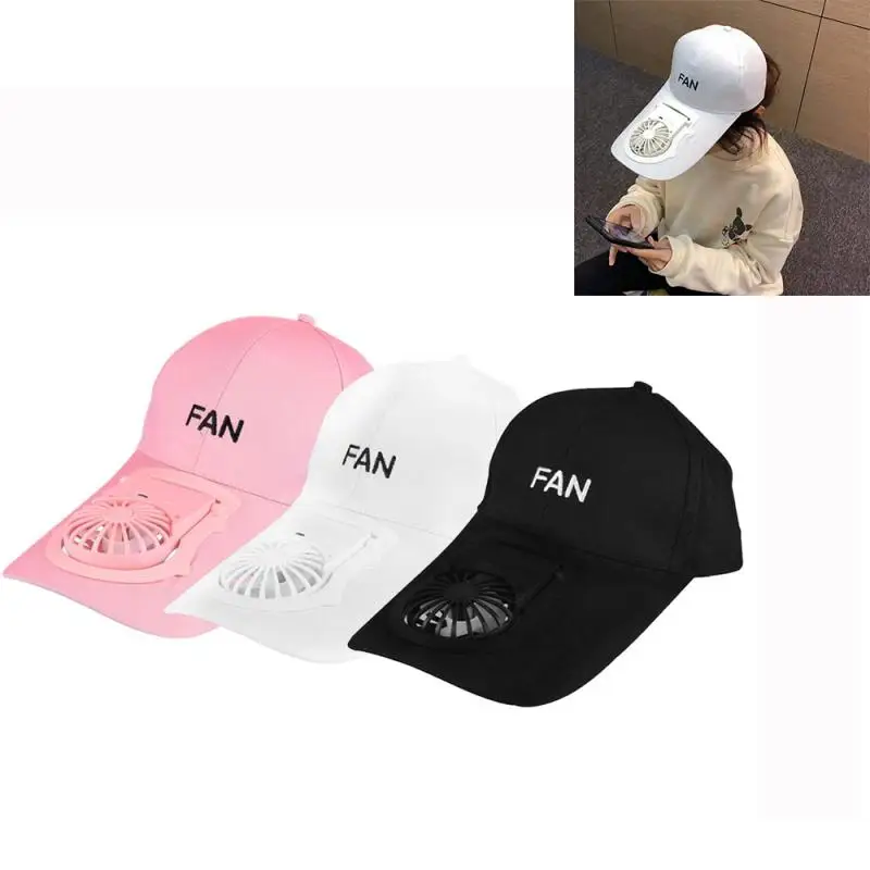 

New Novelty Fan Cap Men Women Camping Hiking Trail Running Cooling Cap Summer Baseball Sportswear Sun Hat With USB Charging Fan