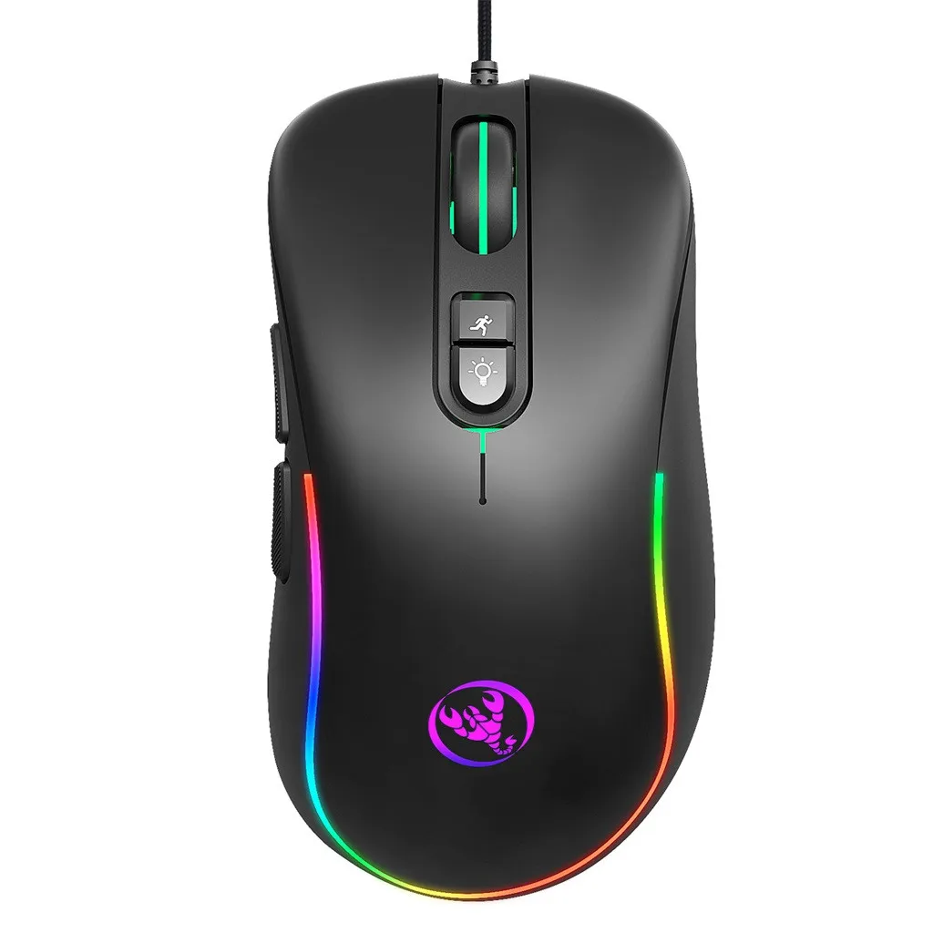 Программируемая Проводная оптическая игровая мышь J300 6400DPI 7 кнопок RGB-подсветка USB