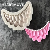 heartmove curtain side shape silicone mold chocolate clay candy molds fondant cake decorating tools diy embossed border mold