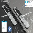 RAYKUBE водонепроницаемый Интеллектуальный Дверной замок Bluetooth TTlock приложение отпечатков пальцев пароль IC Card Key 304 нержавеющая сталь серебро DQ03