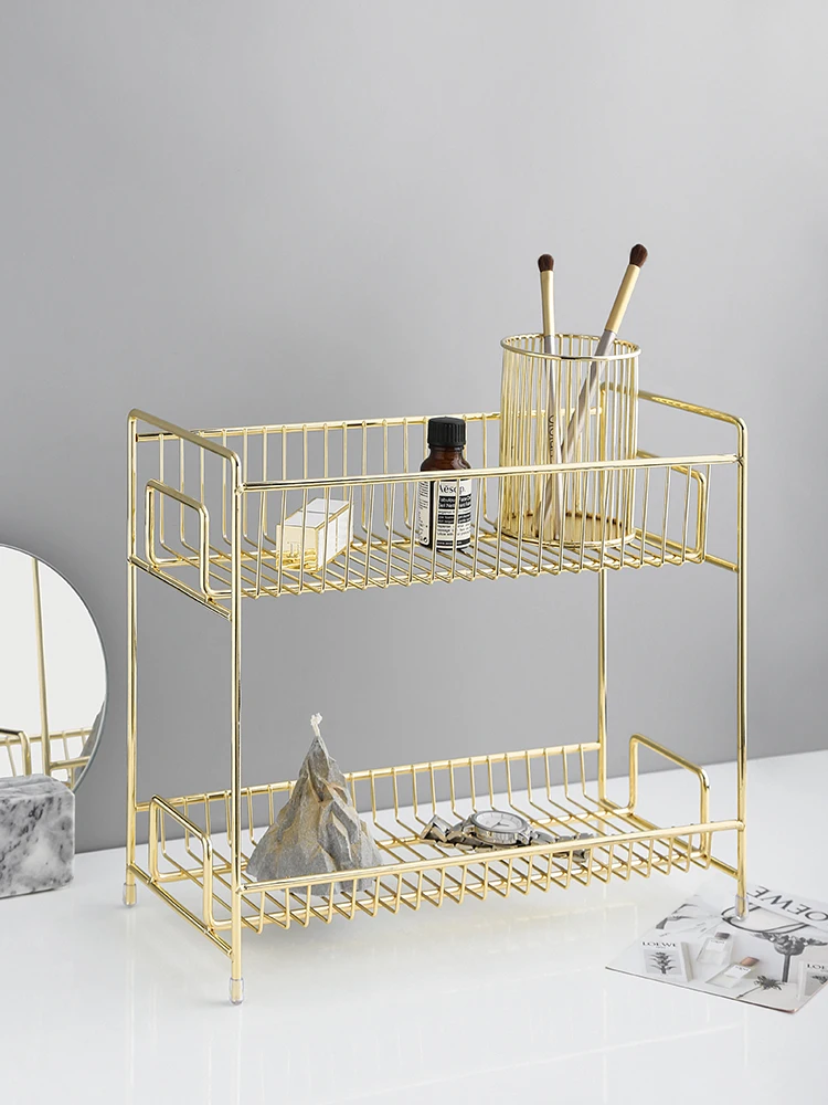 Скандинавская Золотая легкая полка роскошная железная художественная для