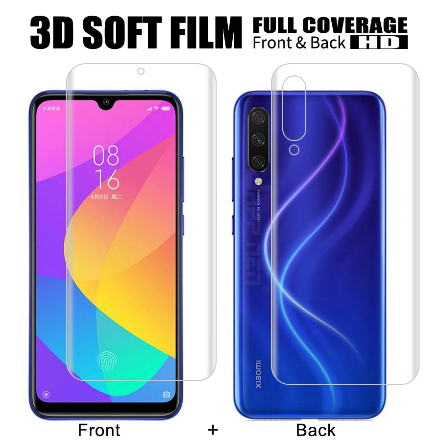 Передняя+ задняя 3D Защитная пленка для экрана из ТПУ для Xiaomi mi A3 CC9E CC9 Red mi Note 7 Гидрогелевая пленка(не закаленное стекло