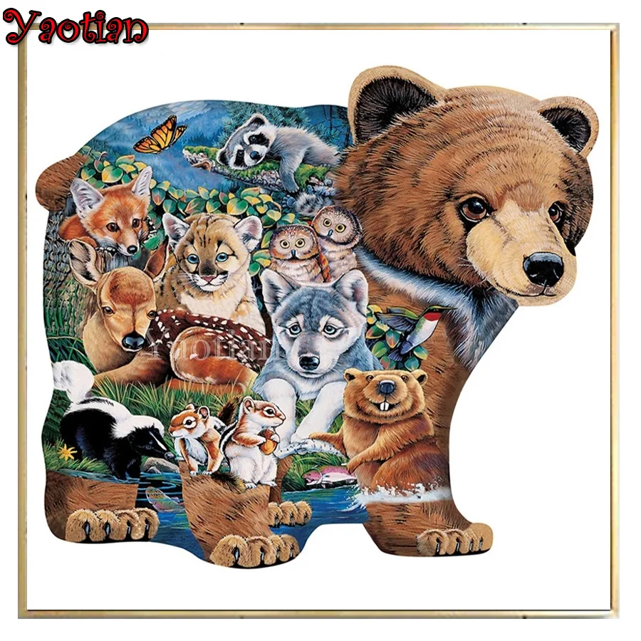 3D Алмазная вышивка с изображением панды/оленя/белка мозаика картина стразы