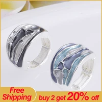 meicem sale enamel womens creative adjustable design rings for women trendy gray zinc alloy jewelry wholesale available