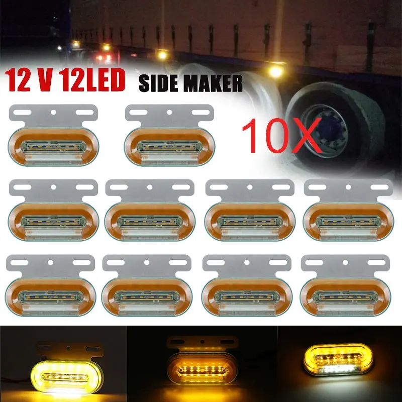 

Dynamic 24V 12 LED Car Truck Side Marker Light External Lights Signal Indicator Lamp Tail Light 3 Modes Trailer Lorry Red