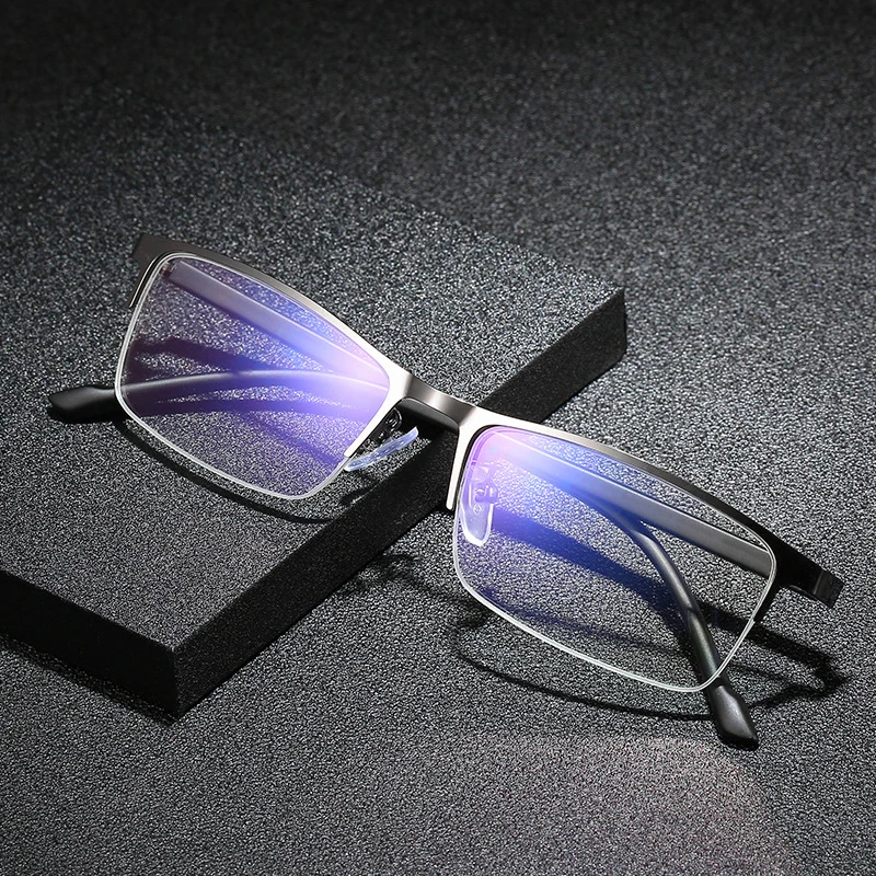 

Anti-Blue Light Finished Myopia Glasses Women Men Half Frame Sutdent Short-Sight Eyewear -1.0 -1.5 -2. 0 -2.5 -3.0 -4.0 -4.5 -5