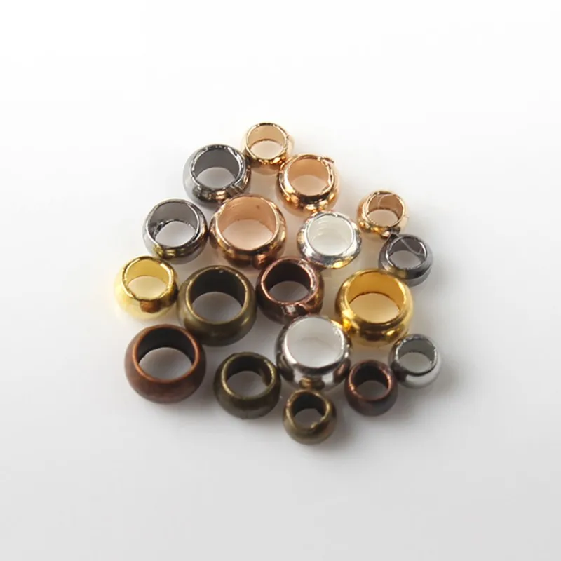 500 шт. металлические шарики обжимные концевые бусины бронзовые медные золотые