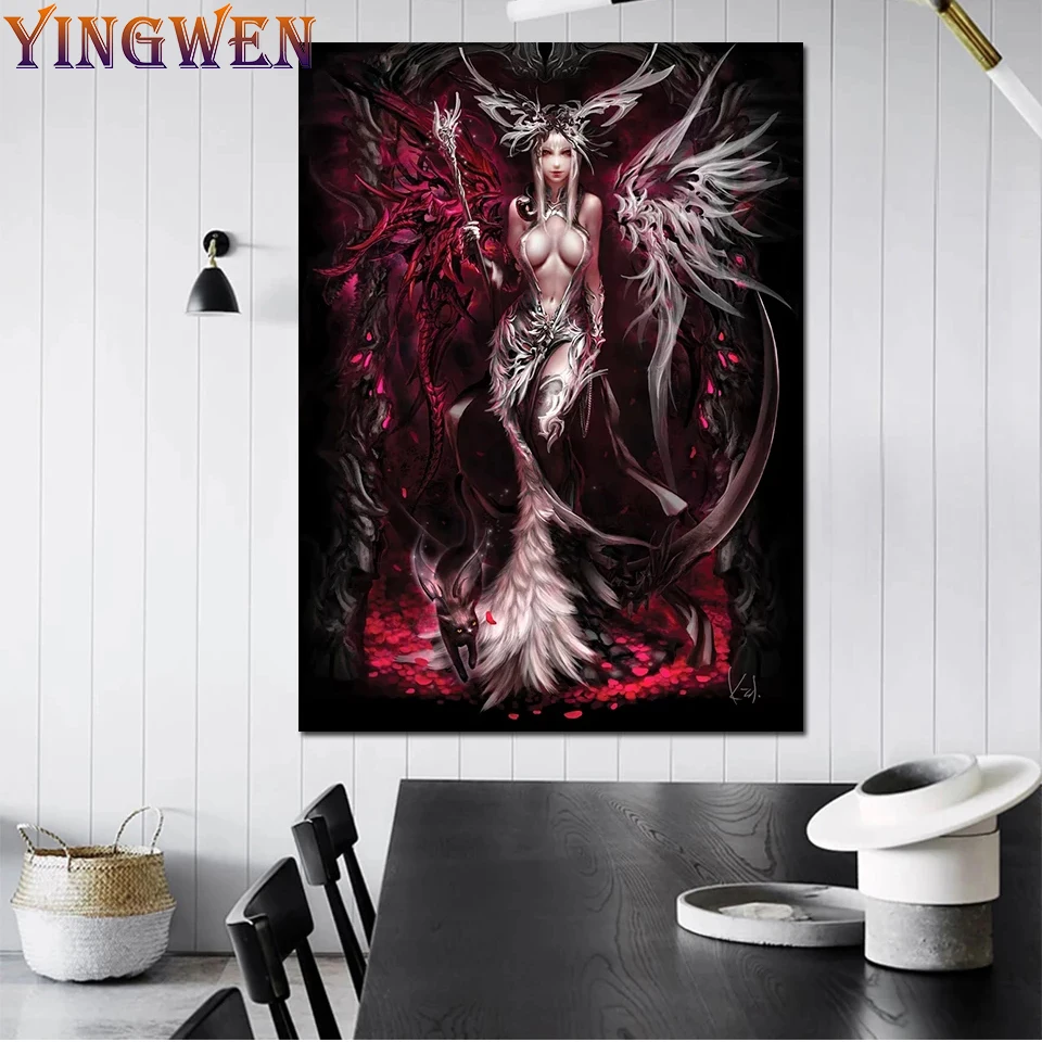 

Fairy 5d Diy Diamond Painting Devil Queen New Diamond Mosaic Art Fantasy Home Decor Full Diamond Embroidery Woman 2021 Best Gift