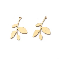 20pcs brass leaf charms pendant for diy necklace earrings jewelry findings making supplies 15x24mm