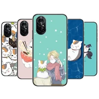 natsumes book of friends clear phone case for huawei honor 20 10 9 8a 7 5t x pro lite 5g black etui coque hoesjes comic fash