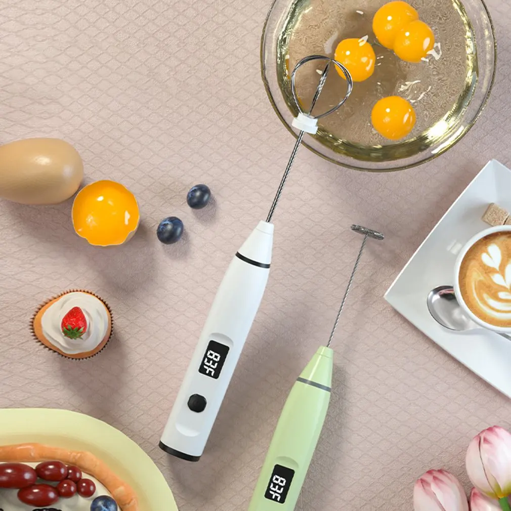 USB Перезаряжаемый двойной пружинный венчик Электрический вспениватель молока