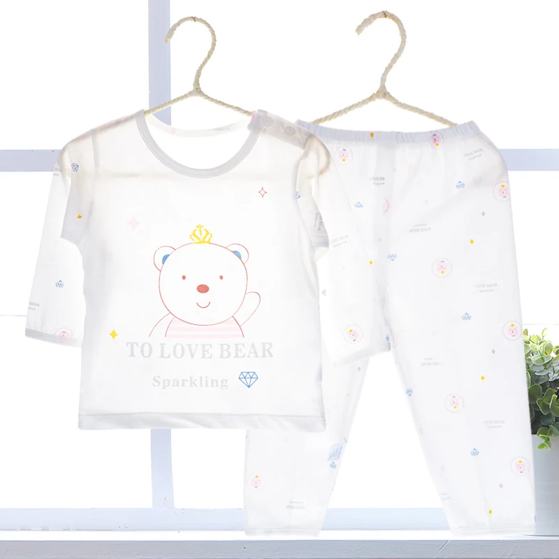 Детские пижамы для мальчиков и девочек летняя тонкая детская одежда сна из