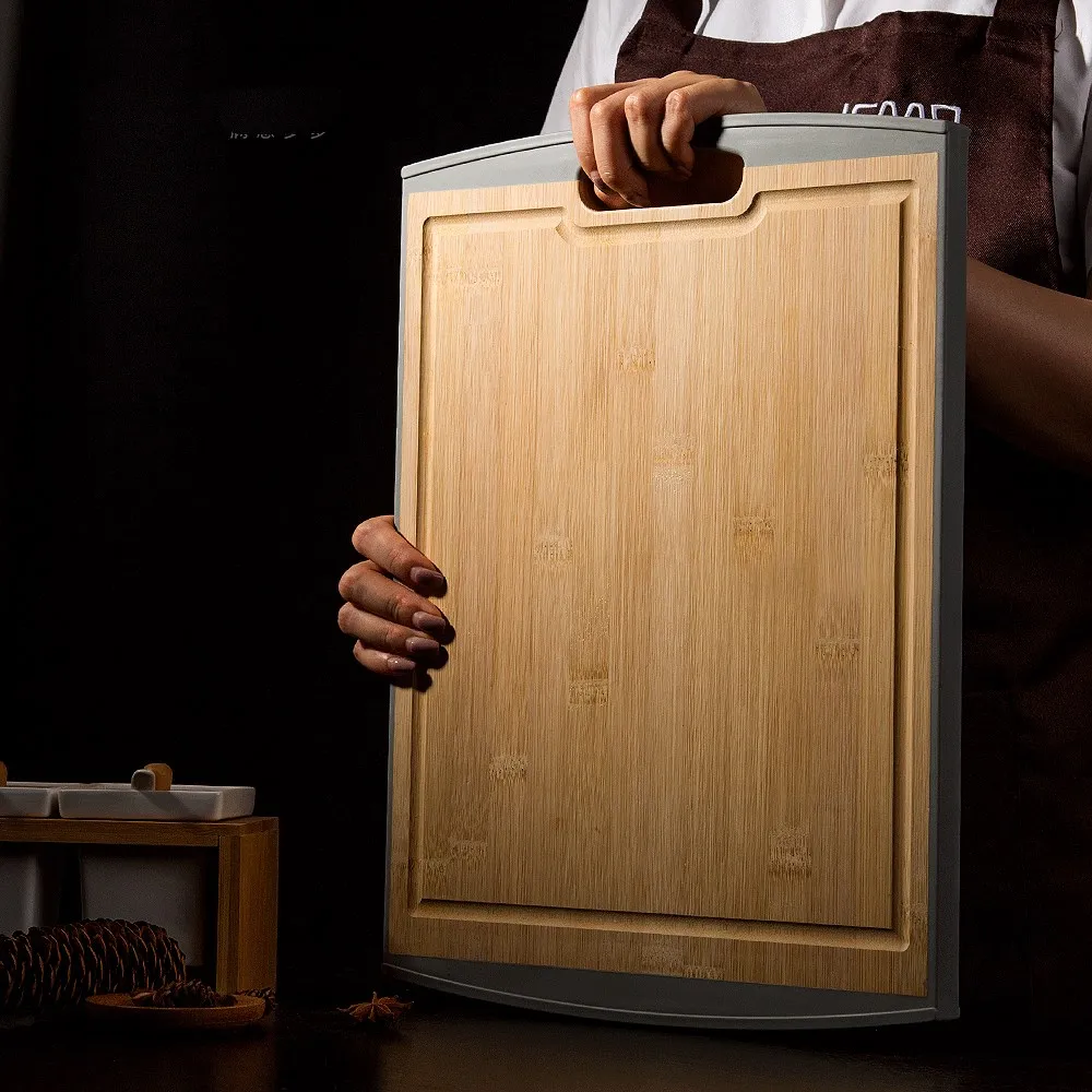 

Bamboo Double-sided Non Slip Chopping Board Cutting Blocks Cut Bone Fruit Vegetable Cheese Tools Kitchen Accessories Holder