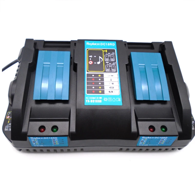 

Новинка 18V DC18RD 4A двойной Электроинструмент зарядное устройство для батареи для Makita BL1830, BL1835, LXT400