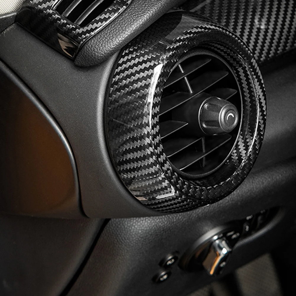 

6pcs Carbon Fiber Air Vent Cover Center Console Air Conditioner Outlet Decorative Trim Sticker for Mini F55 F56 F57 Auto Interio