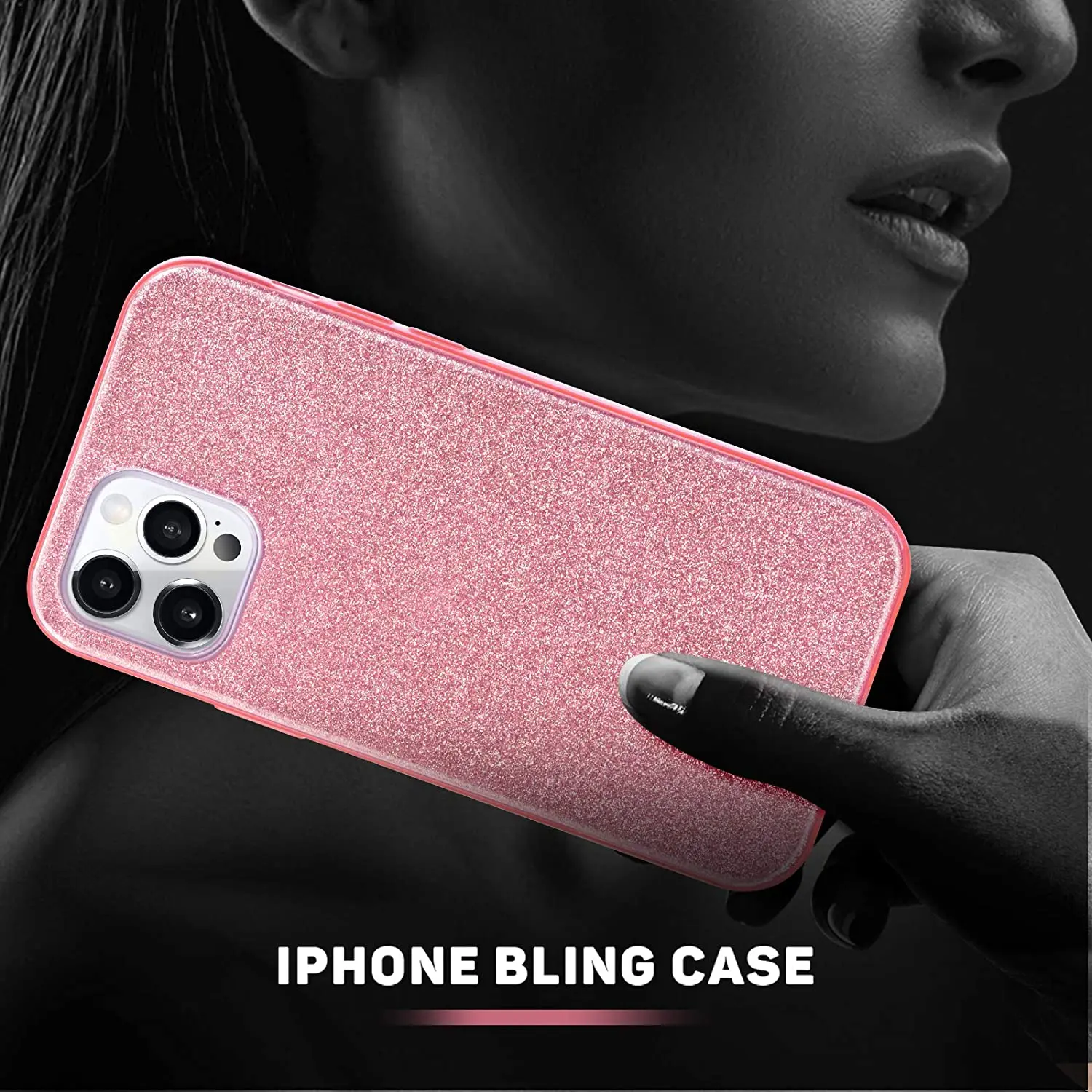 Glitter Phone Case For iPhone 12 Mini 13 11 Pro Max XS X XR 12Pro 8 7 Plus SE 2020 Cute Pink Bling Protective Cover Accessories | Мобильные