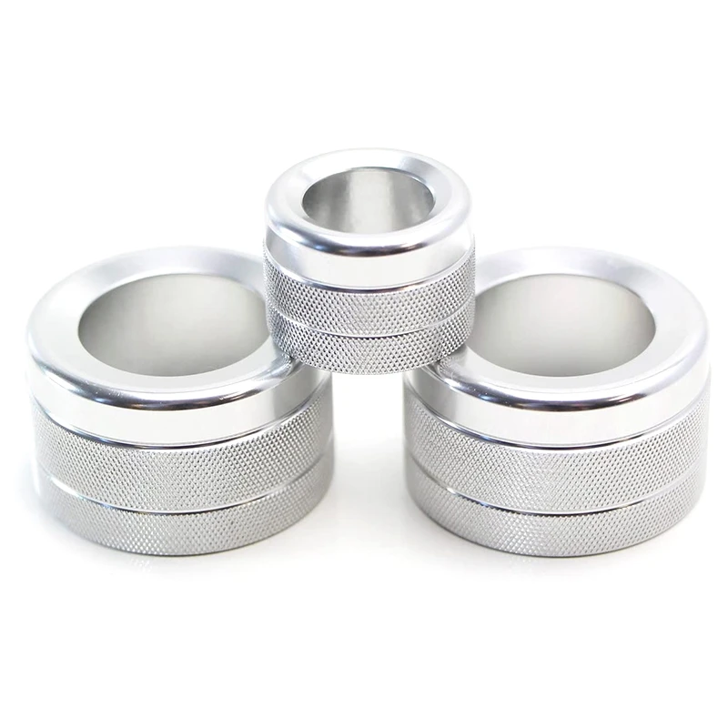 3Pc Silver AC Climate Control Radio Volume Knob Ring Cover Compatible for F10 F11 5 Series 5GT 11-17 F12 F13 6 | Автомобили и