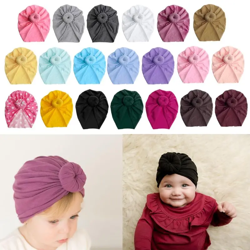 Baby Turban Top Knot Hat Toddler Kids Boy Girl India Beanie Lovely Soft Newborn Headwear Photography Props Accessories | Детская одежда