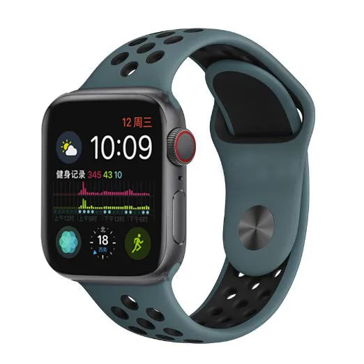 Мягкий силиконовый спортивный ремешок для apple watch ремешок 40 мм 44 мм браслет для iwatch 5 4 3 2 1 дышащий ремешок для часов 42 мм 38 мм