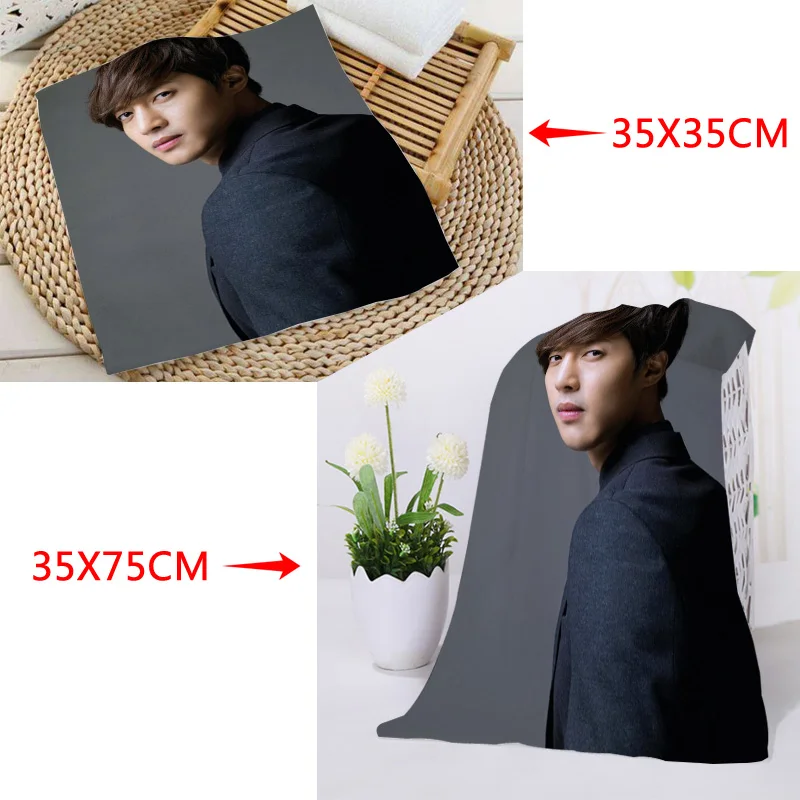 Полотенца 35x35 см 35x75 под заказ квадратные полотенца с принтом KPOP Kim Hyun Joong