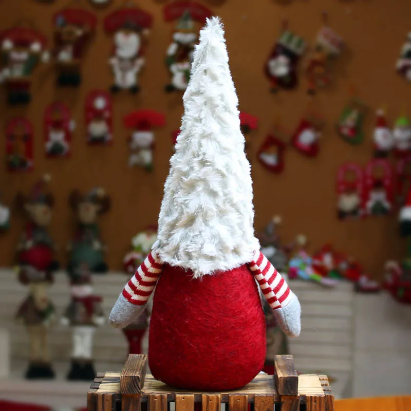 Новогодний лес Санта Клаус Рождество безликая кукла Сидящая осанка украшения