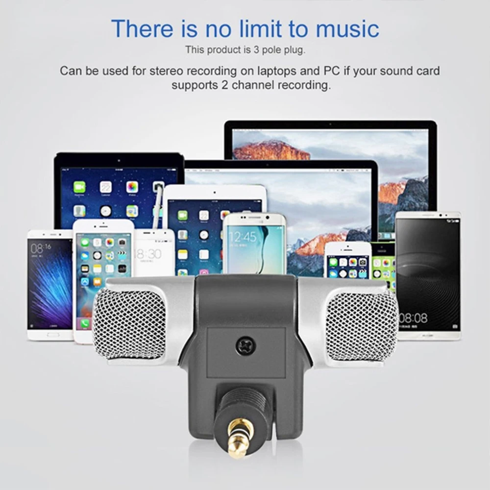 Stereo Microphone Laptop microphone mini 3.5mm voice recorder phone Consumer Electronics Electret capacitor Voice Mic | Электроника